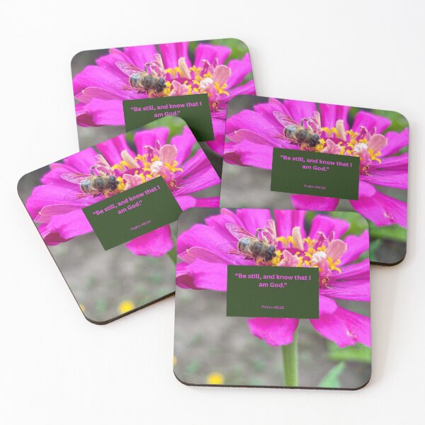Item preview, Psalm 46 pink flower background  designed and sold by happytraveller1.
