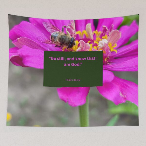 Item preview, Psalm 46 pink flower background  designed and sold by happytraveller1.