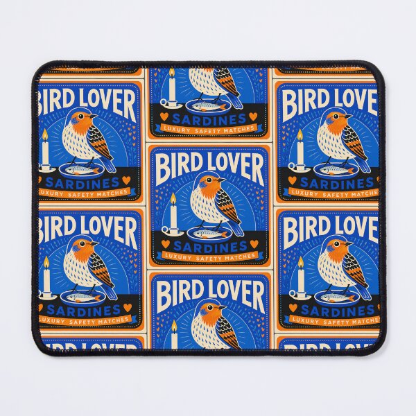 Item preview, Retro Sardine Bird Matchbox Print designed and sold by Filora Atelier | Bird Art.