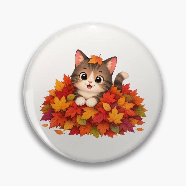 Item preview, Cute Cat Autumn Leaves Fall Kitten Season designed and sold by Seculinator.