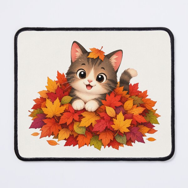 Item preview, Cute Cat Autumn Leaves Fall Kitten Season designed and sold by Seculinator.