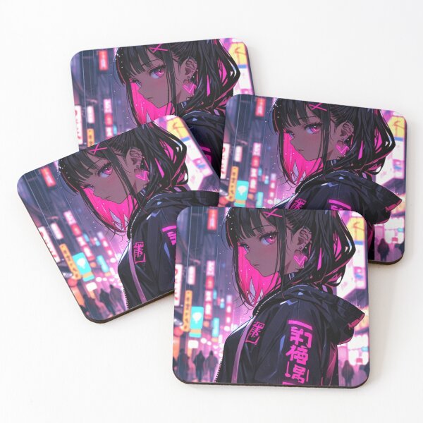 Item preview, Dark Neon Manga Girl Cyber City Illustration designed and sold by AnimDream .