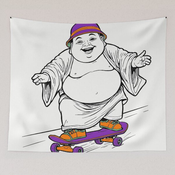 Item preview, Laughing Buddha Skateboarding designed and sold by HeartyCurioCo.