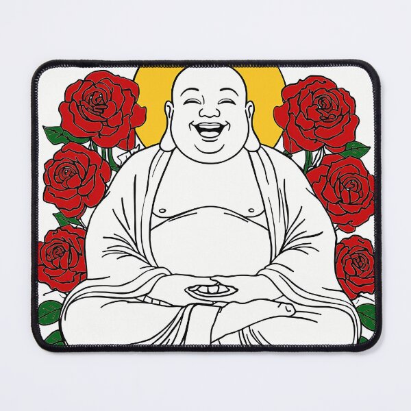 Item preview, Laughing Buddha with Roses designed and sold by HeartyCurioCo.