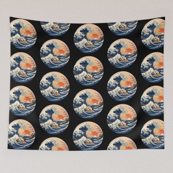 Item preview, Funny Ragdoll Cat Captain Japanese Kanagawa Wave Japan Boat Mom Dad Kids designed and sold by FurryHavenPH.
