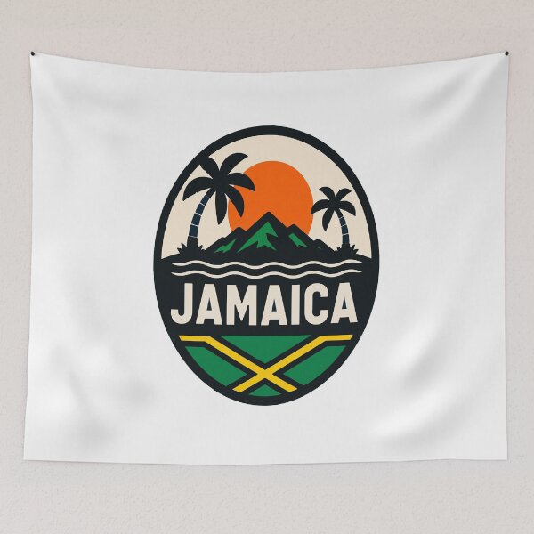 Item preview, Jamaica Retro Sunset Badge – Jamaica Travel Design designed and sold by Lyfeinsights.