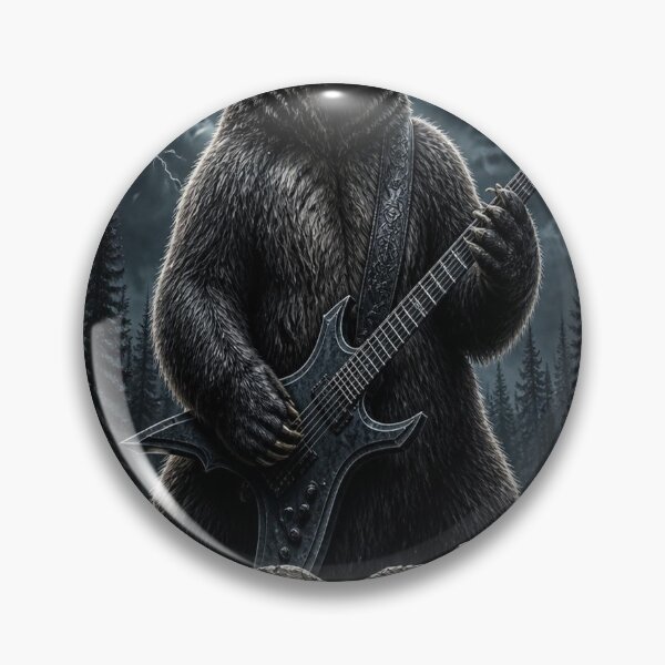 Item preview, Grizzly Bear Rock Guitar Night Forest Fantasy designed and sold by SunnyDesign82.