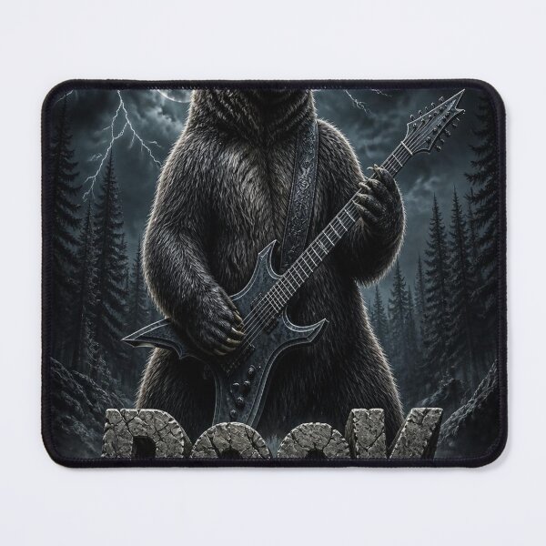 Item preview, Grizzly Bear Rock Guitar Night Forest Fantasy designed and sold by SunnyDesign82.