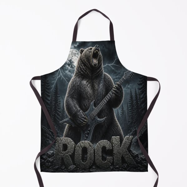 Item preview, Grizzly Bear Rock Guitar Night Forest Fantasy designed and sold by SunnyDesign82.