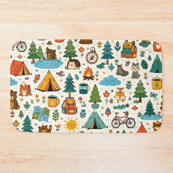 Item preview, Cute Camping Adventure Pattern designed and sold by naturalsurvival.