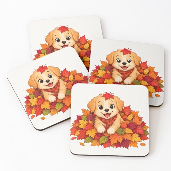 Item preview, Cute Puppy Autumn Leaves Fall Dog Season designed and sold by Seculinator.