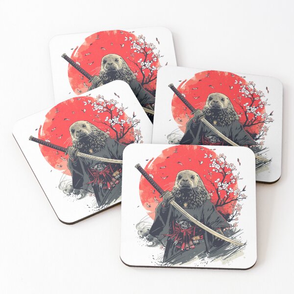 Item preview, Samurai Seal Warrior – Japanese Otter Style Animal with Katana | Vintage Ukiyo-E Inspired T-Shirt Design designed and sold by Vvmd.