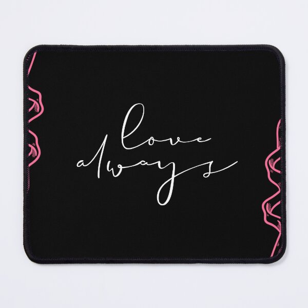 Item preview, Love Always Romantic Cursive Quote with Pink Ribbon Border Art designed and sold by ranivibes008.