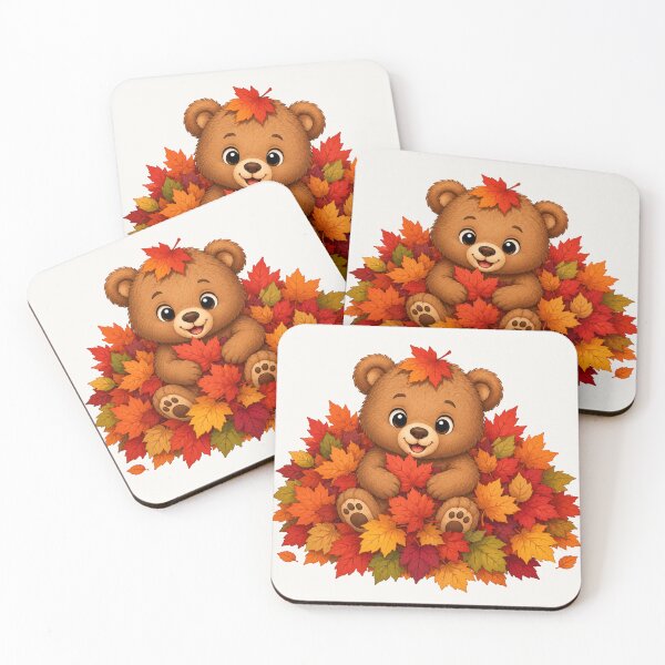 Item preview, Cute Teddy Bear Autumn Leaves Fall Season designed and sold by Seculinator.