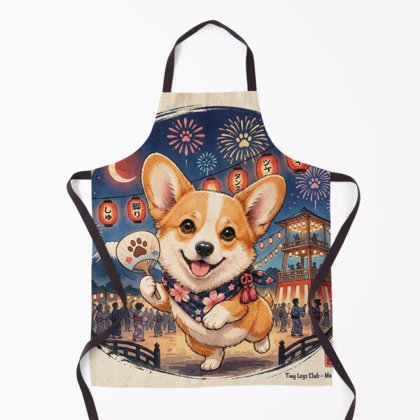 Item preview, Corgi Japanese Matsuri Festival Art - Tiny Legs Night designed and sold by TinyLegs.