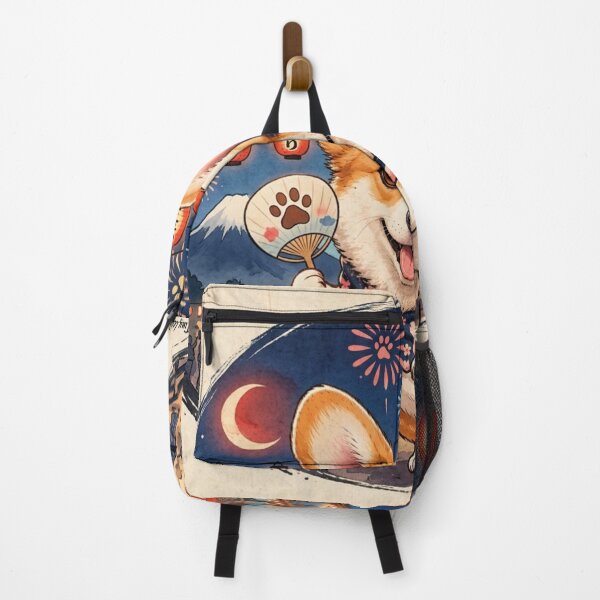 Item preview, Corgi Japanese Matsuri Festival Art - Tiny Legs Night designed and sold by TinyLegs.