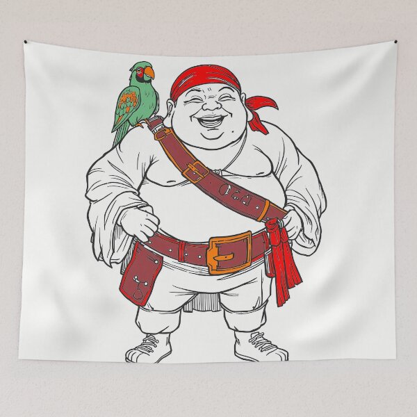 Item preview, Laughing Buddha Pirate designed and sold by HeartyCurioCo.
