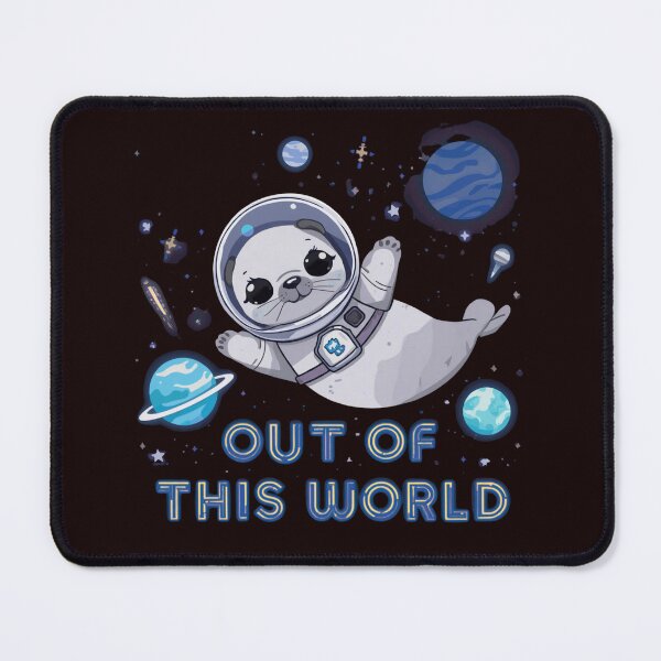 Item preview, Out of This World – Cute Astronaut Seal Floating in Space | Kawaii Galaxy T-Shirt Design designed and sold by Vvmd.