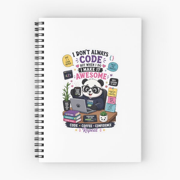 Item preview, I Don't Always Code But When I Do I Make It Awesome Panda Sticker | Funny Programmer Gift | Cute Coding Design designed and sold by CosmicCryptSdo.