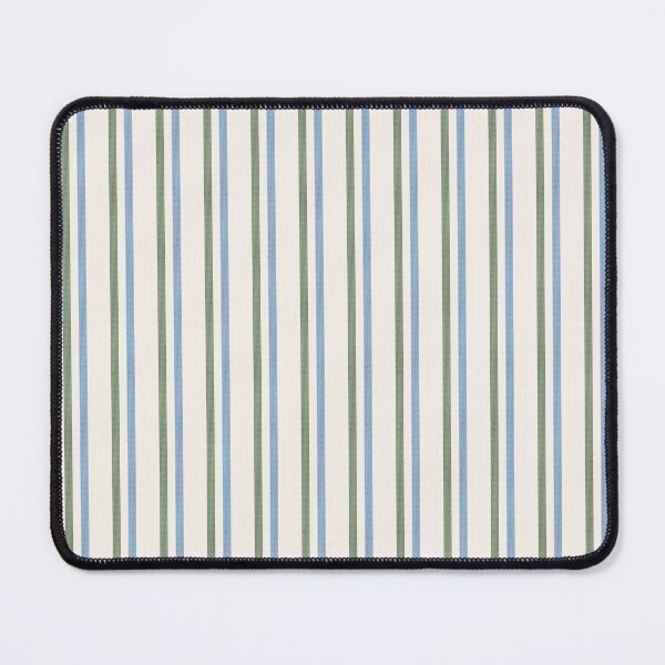 Item preview, woven textured look blue and green alternating narrow stripes on cream designed and sold by PrettywithColor.