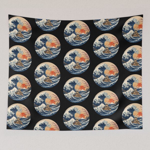 Item preview, Funny Groundhog Captain Japanese Kanagawa Wave Japan Boat Mom Dad Kids designed and sold by FurryHavenPH.