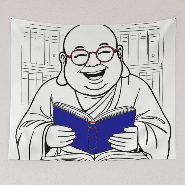 Item preview, Laughing Buddha at The Library designed and sold by HeartyCurioCo.