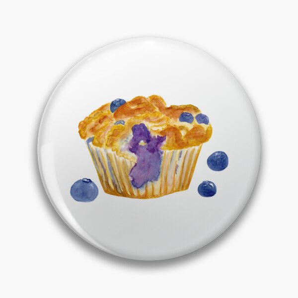 Item preview, Watercolor Blueberry Muffin designed and sold by daphsam.