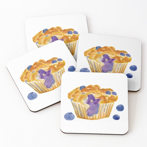 Item preview, Watercolor Blueberry Muffin designed and sold by daphsam.
