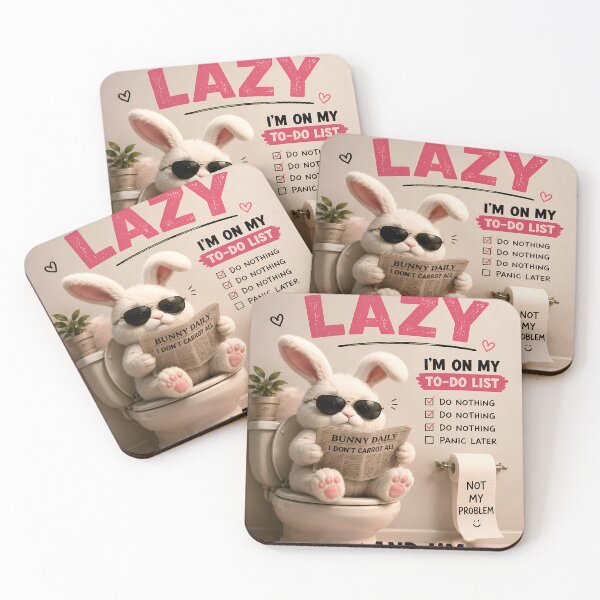 Item preview, I'm Not Lazy Funny Bunny Poster | Cute Rabbit Meme Wall Art | Energy Conservation Club designed and sold by vibeartstudio99.