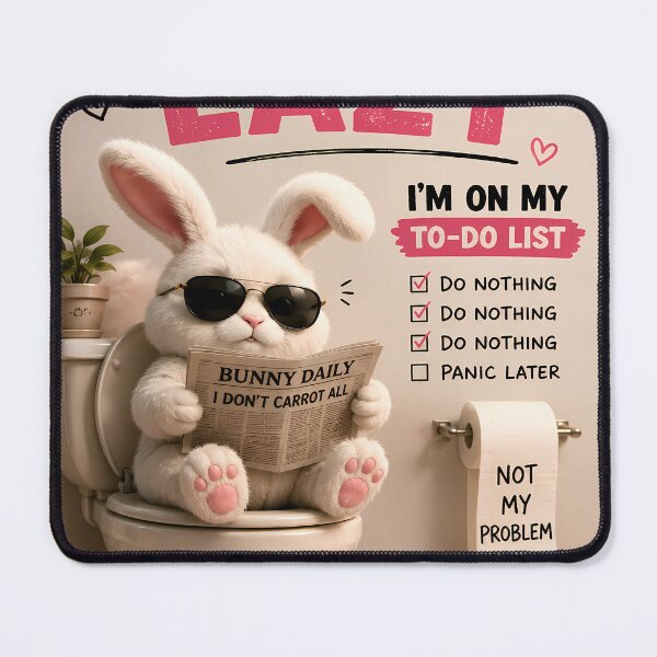 Item preview, I'm Not Lazy Funny Bunny Poster | Cute Rabbit Meme Wall Art | Energy Conservation Club designed and sold by vibeartstudio99.