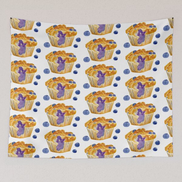 Item preview, Watercolor Blueberry Muffin designed and sold by daphsam.