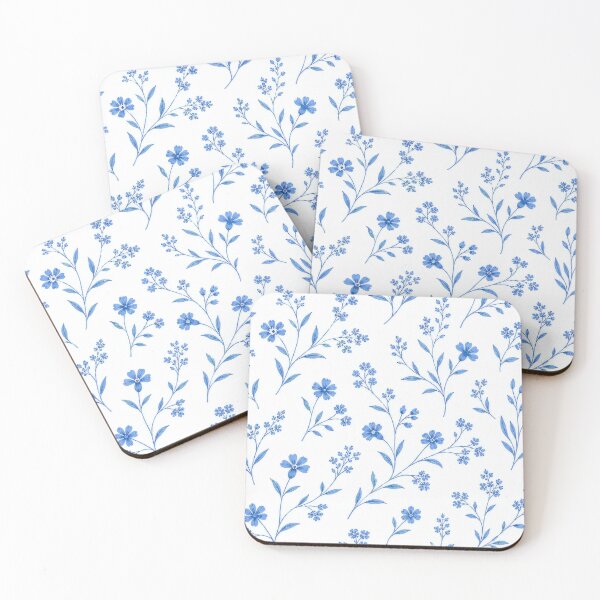 Item preview, Delicate Blue Wildflower Toile Pattern designed and sold by tamoora.