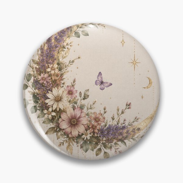 Item preview, Moonlit Wildflower Crescent Illustration designed and sold by ACHHUU.