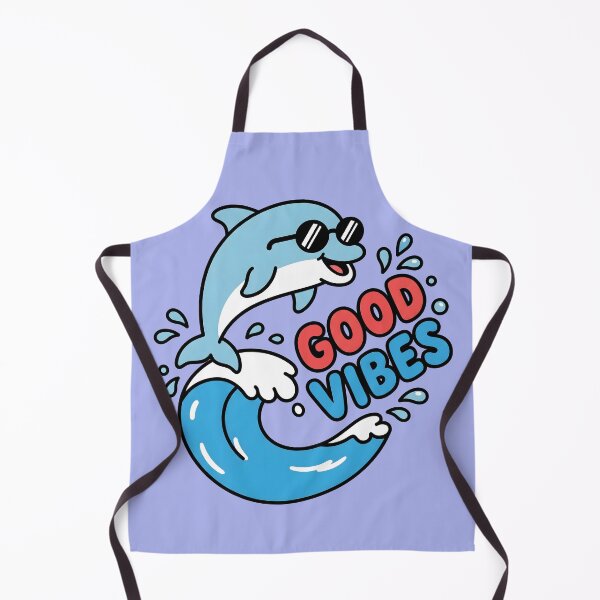 Item preview, Good Vibes – Cute Dolphin Riding a Wave Design designed and sold by Sea Gem.