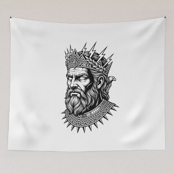 Item preview, Zeus Head Stylized Line Art designed and sold by EmpireAnthem.