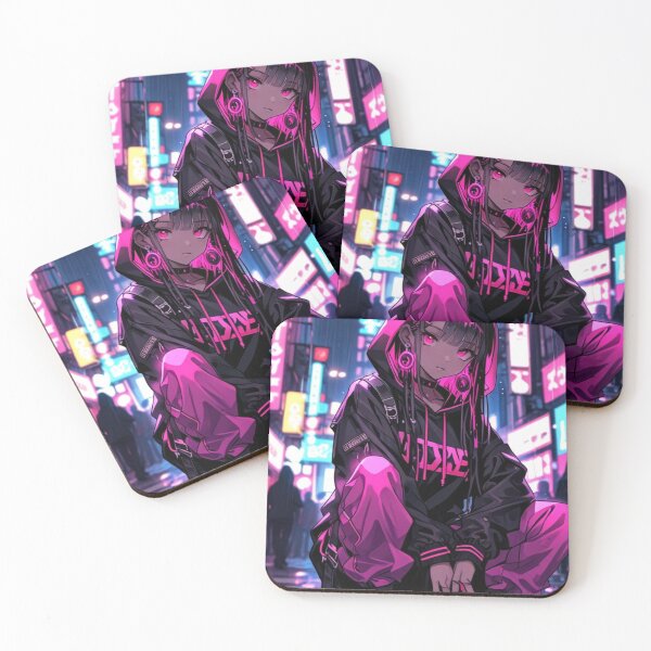 Item preview, Cyber Fashion Anime Girl Rainy Neon Streets designed and sold by AnimDream .