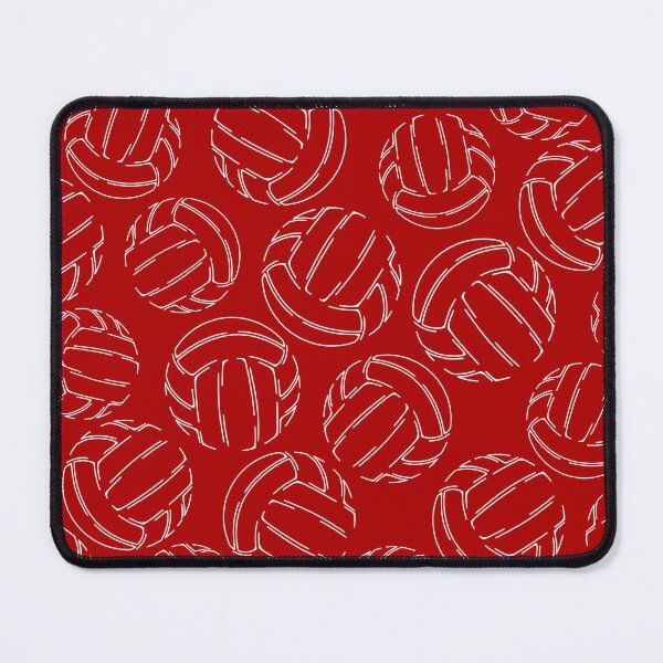 Item preview, red & white volleyballs line art sketch pattern designed and sold by katzdzynes.