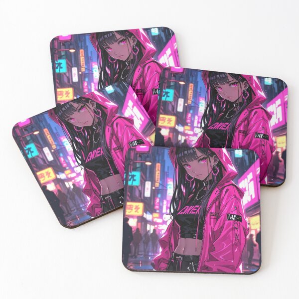 Item preview, Pink Synthwave Anime Girl Japanese Street Style designed and sold by AnimDream .