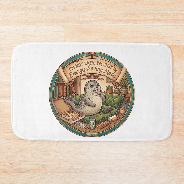 Item preview, Funny Seal Energy Saving Mode Meme - Cute Lazy Pet Couch Potato Art designed and sold by Fatomfatom.