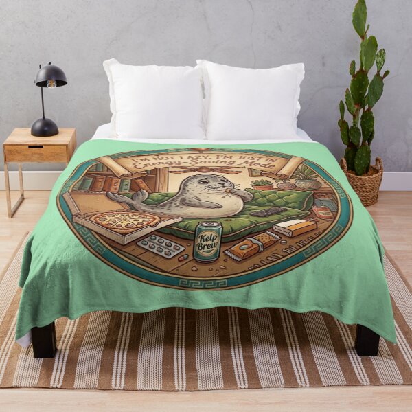 Item preview, Funny Seal Energy Saving Mode Meme - Cute Lazy Pet Couch Potato Art designed and sold by Fatomfatom.