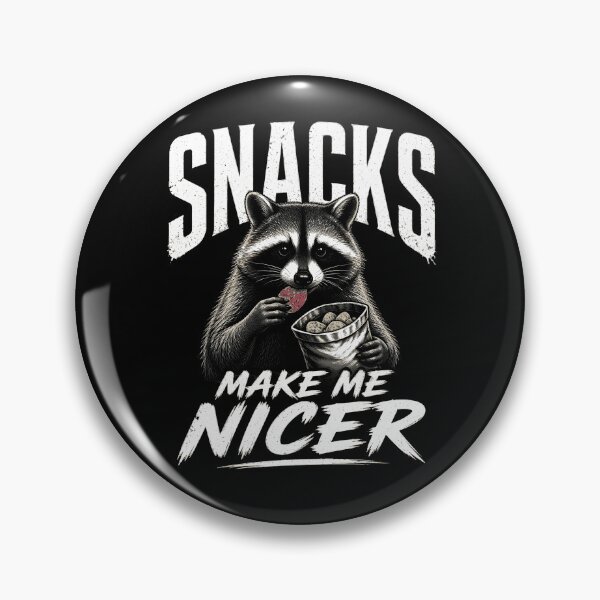 Item preview,  Snacks Make Me Nicer Funny Raccoon designed and sold by Maniutek.