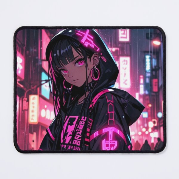 Item preview, Futuristic Neon Anime Portrait Pink Cyber Style designed and sold by AnimDream .
