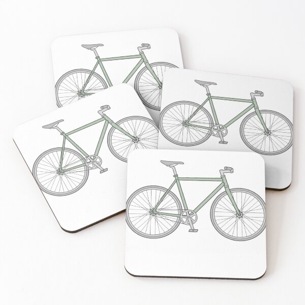 Artikelvorschau, Minimalistisches Fixie-Bike in Salbeigrün – Symbol für den urbanen Pendler entworfen und verkauft von SandyPlace.