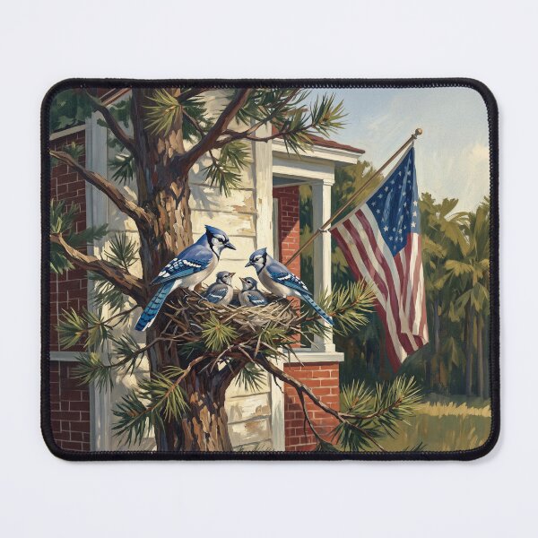 Item preview, Patriotic Blue Jay Nest designed and sold by Home Decor Art.