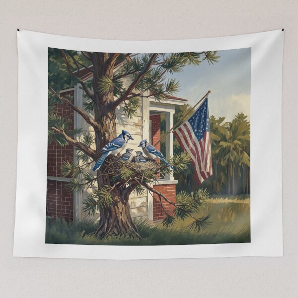 Item preview, Patriotic Blue Jay Nest designed and sold by Home Decor Art.