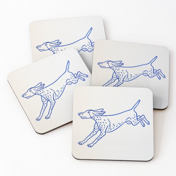 Item preview, Blue Line Drawing of Leaping German Shorthaired Pointer designed and sold by lautir.
