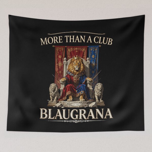 Item preview, More Than A Club Vintage Lion T-Shirt | Blaugrana Football Fan Graphic | Gothic Royal Soccer Streetwear designed and sold by WildTrace.