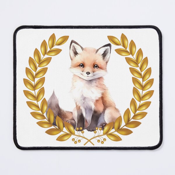 Item preview, Wise Fox in Golden Laurel Wreath designed and sold by DidiDesignShop.