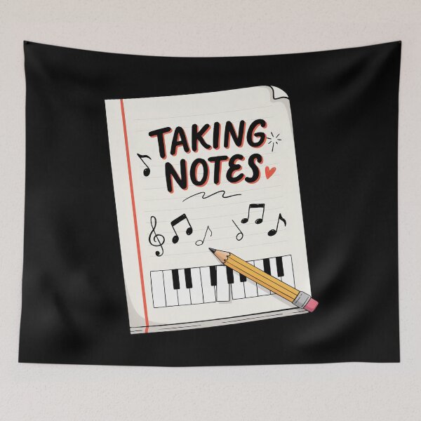 Item preview, Taking Notes – Cute Music Pun Notebook Piano Pencil Design designed and sold by Midnight Veil Designs.