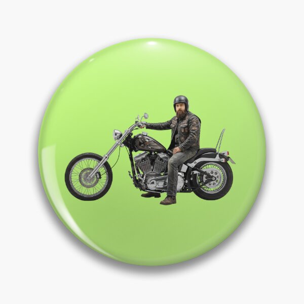 Item preview, Bearded Biker on Custom Chopper Motorcycle designed and sold by Utopian-Magic.